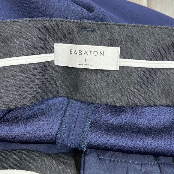 Aritzia Babaton Navy Blue Quillian Front Tie Wide Leg Trouser Pant - Picture 10 of 11